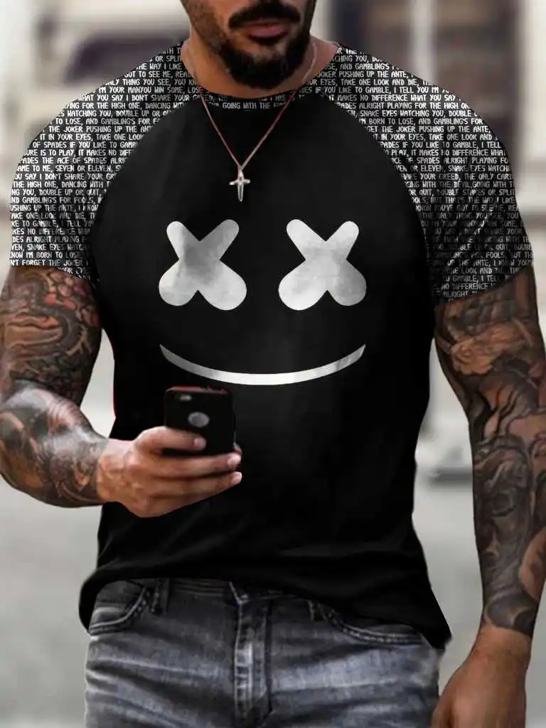 

New style hot sale in 2021, 3D men's T-shirt, gentleman style design, short sleeves, summer fashion, handsome man super large