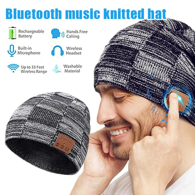 

Bluetooth Music Warm Beanie Hat Шапка с беспроводной гарнитурой гарнитура наушники микрофон шляпа A7