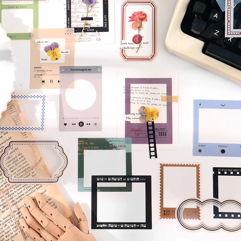 

Aesth 15pcs/pack PET Stickers Adhesive Paper Journal Scrapbooking Decorative Stationery Supplies DIY Material Stickers for Diary
