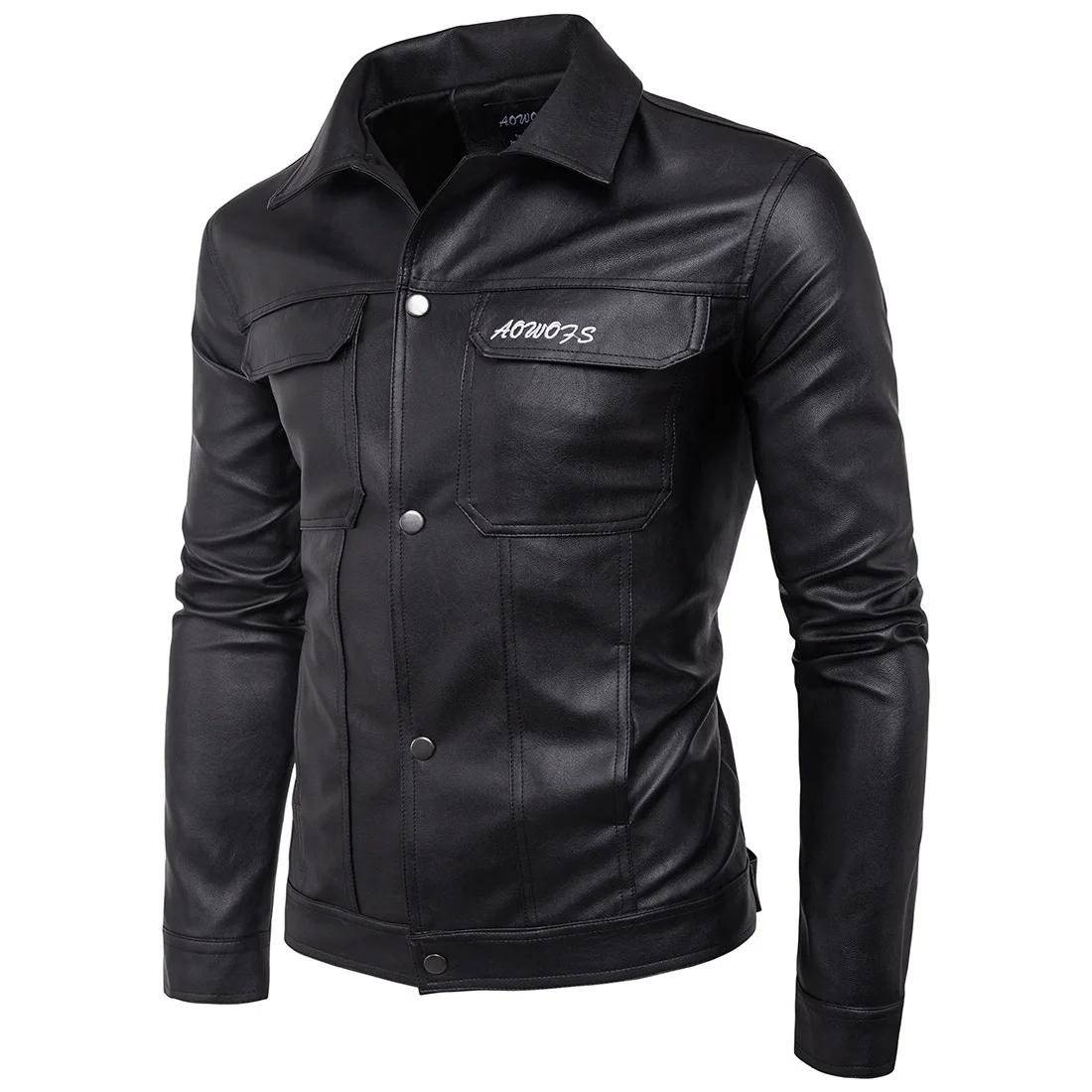 

Men's clothing spring and autumn new men's motorcycle leather letter embroidery European code leather jacket coat