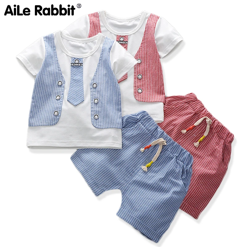 Летний комплект одежды для мальчиков модная футболка с короткими рукавами и