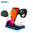 Беспроводное зарядное устройство Qi 15 Вт, подставка для IPhone 12 11 XS XR, док-станция для быстрой зарядки для Apple Watch 5 4 3 2 Airpods Pro QC3.0 + PD20W