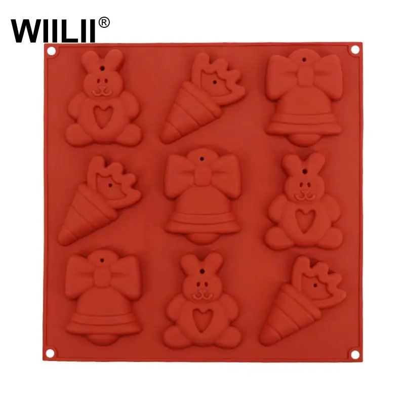 9 отверстий Рождественская Пасхальная форма печенья для шоколадного десерта DIY