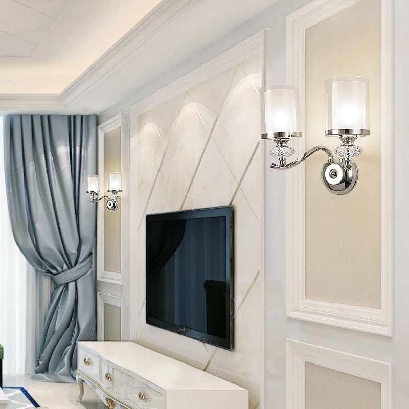 Настенный светодиодный светильник современный хромированный металлический