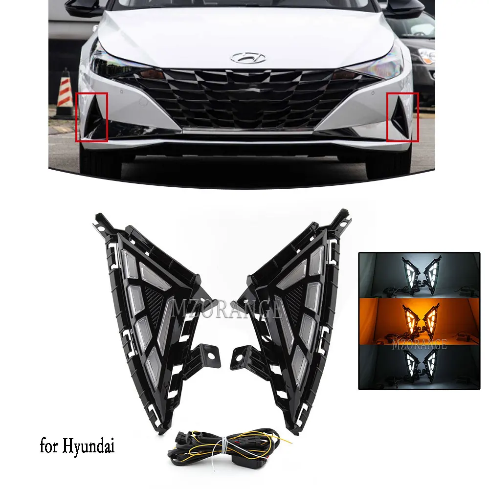 1 комплект светодиодный дневные ходовые огни для Hyundai Elantra 2021 переднего бампера