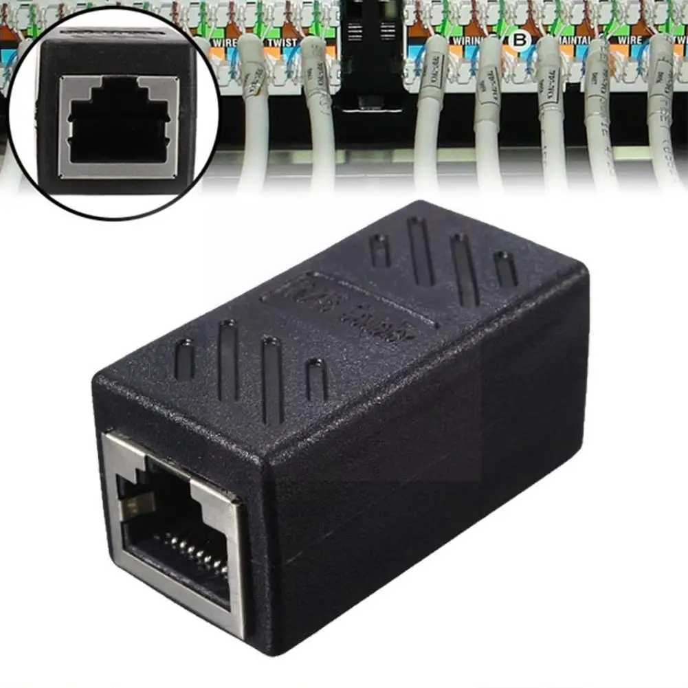 

1pcs Rj45 Coupler Female To Female Network Lan Connector Rj45 Extension Extender Ethernet Adapter Converter Coupler Cable S9p5
