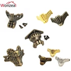 Угловой Кронштейн, античная латунь, сундук для ювелирных изделий, деревянная коробка, винтажные Декоративные ножки для шкафа, защитная фурнитура, фурнитура, фурнитура