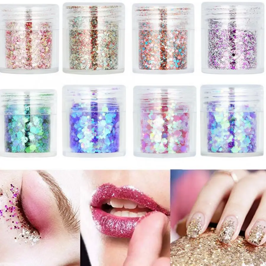 Дизайн ногтей 8 шт./компл. Блестки для маникюр с блестками украшения DIY нейл Арта