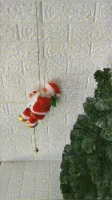 Забавный Рождественский Санта-Клаус электрическая подвесная лестница украшение