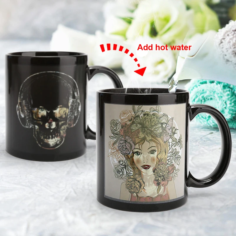 Индивидуальная керамическая чаша для изменения цвета креативный персонаж кофе
