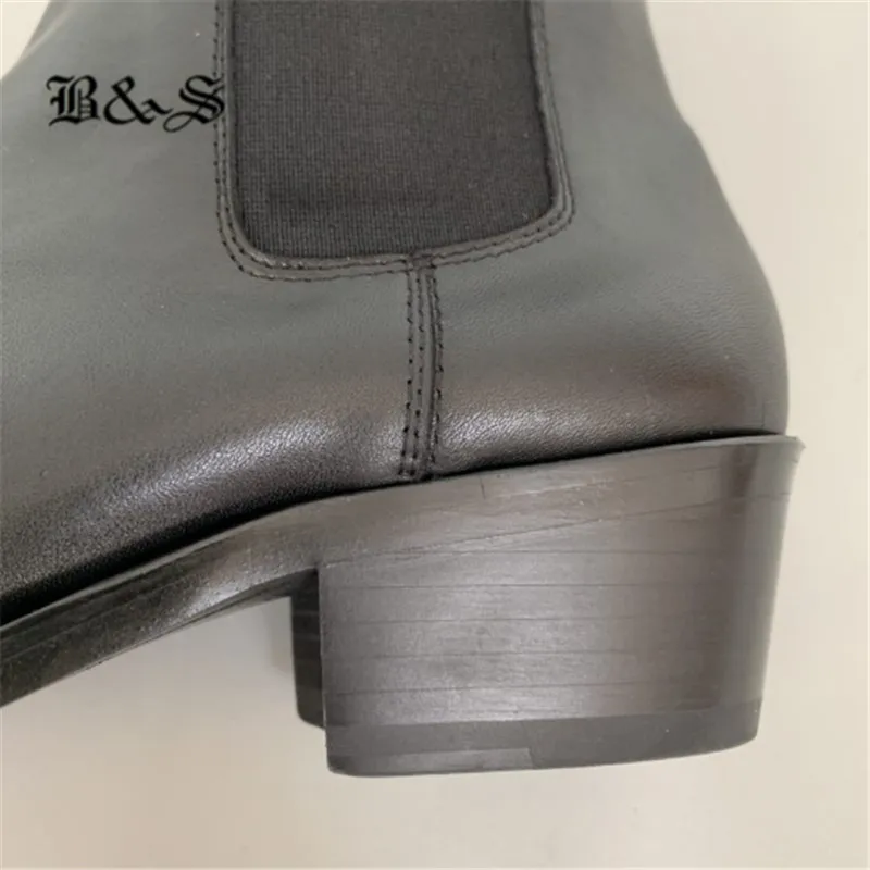 Черные и уличные роскошные ботинки челси из натуральной кожи с железным носком