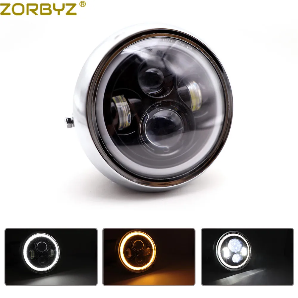 ZORBYZ мотоциклетная 7 ''светодиодная круглая Модифицированная фара с ангельским