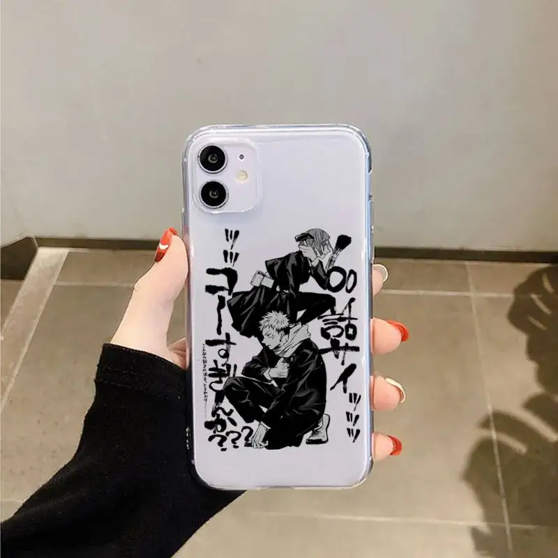 

Jujutsu Kaisen Anime Phone Case Transparent for iPhone 11 12 mini pro XS MAX 8 7 6 6S Plus X 5S SE 2020 XR