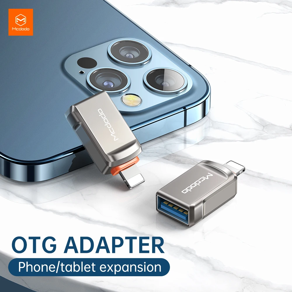 Переходник MCDODO USB к Lighting OTG переходник с женским кабелем для iphone 13 12 11 Pro Max 6 7 8 Plus iPad