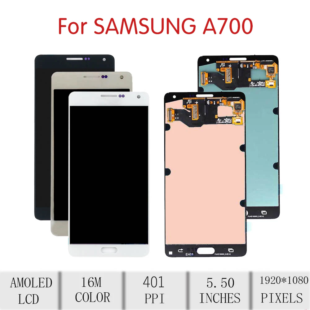 5 &quotAMOLED для SAMSUNG Galaxy A7 2015 A700 ЖК-дисплей с сенсорным экраном дигитайзер в сборе Сань