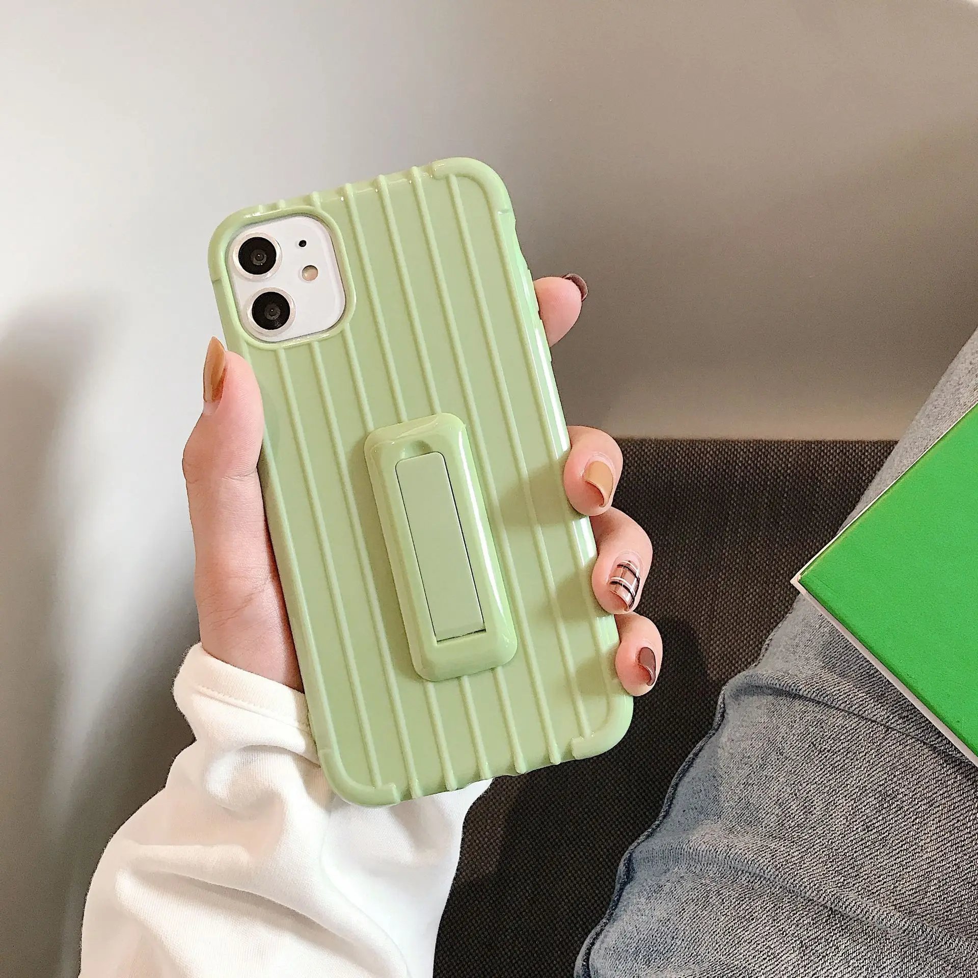 Silicone Case For Iphone 11 Pro Kickstand Original X XR Xs Max Cover 6 6s 7 8 Plus Soft Shockproof |