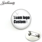Шарм JOINBEAUTY, индивидуальный логотип команды, фотография, брошь, Женская булавка для команды, сувенир, подарок NA01