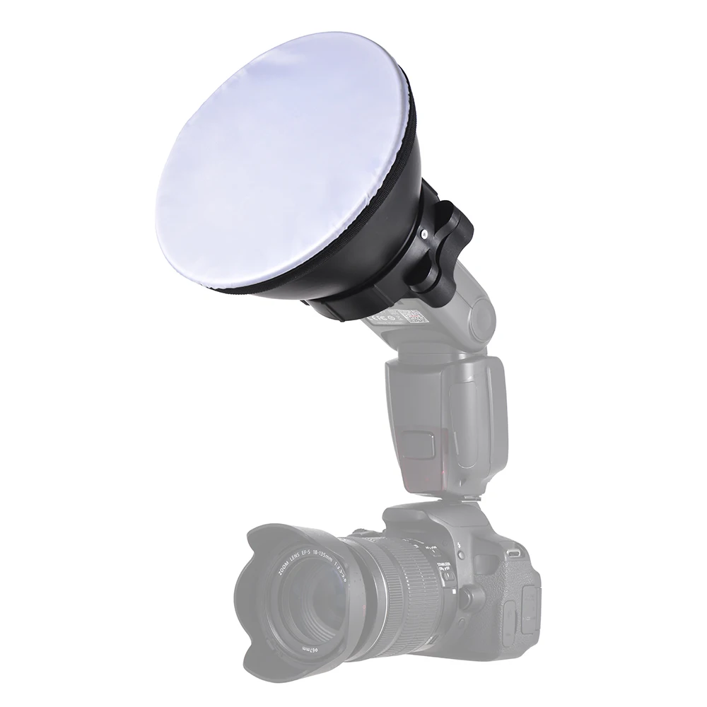 Фотография 18 см Отражатель Диффузор абажур лампы с мягкой тканью для Canon Nikon Yongnuo