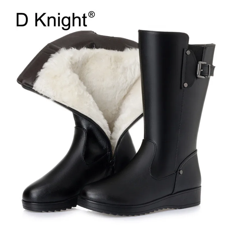 Женские ботинки на молнии снега зимние водонепроницаемые с мехом Плюшевые