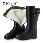 Женские ботинки на молнии снега, зимние водонепроницаемые ботинки с мехом, Плюшевые Теплые повседневные рабочие ботинки до середины икры, сапоги для рыбалки, новинка 2020