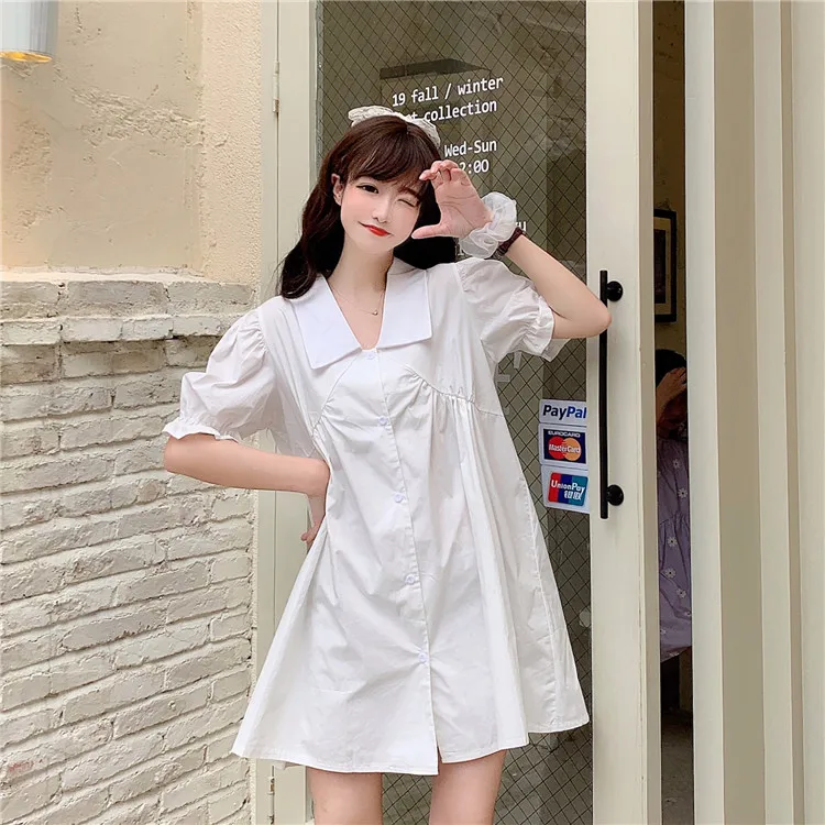 Хипстерское платье-поло с воротником фиолетовая юбка Новинка лета 2020 корейское