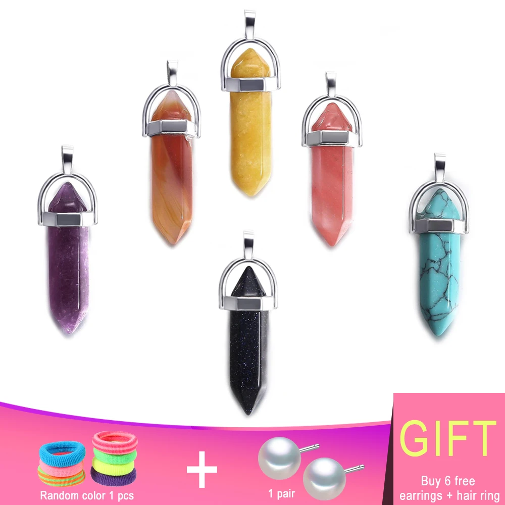 ROYALBEIER кулон из природного кварца камень шестиугольная колонна Подвески ожерелье тигровый глаз кулон кожаные цепочки ожерелье