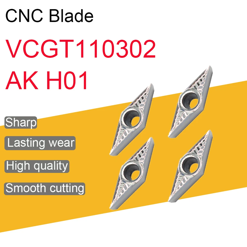 

VCGT110302 AK H01 VCGT 110302 Aluminum Cutter Blade Insert Cutting Tool Turning Tool CNC Tools AL +TIN Alloy Wood