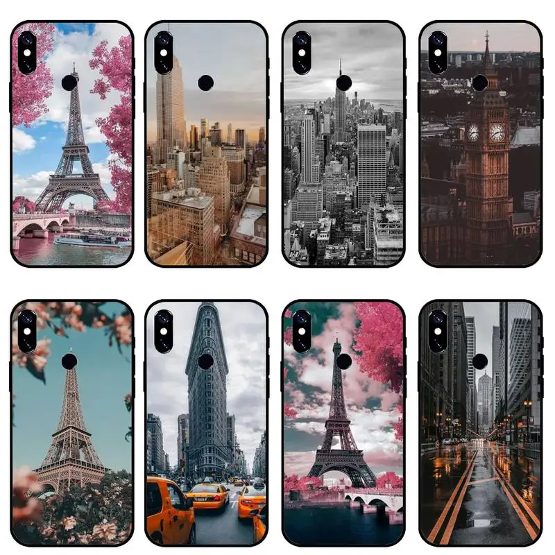 

Fashion London Paris New york Phone Case For Xiaomi mi 9 9t 10 redmi 9 9a 8 8a note 10 9 9s 8 8t 7 pro max funda