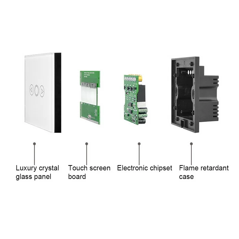 Новый 1 шт. банды 1Way светодиодный диммер переключатель из закаленного стекла