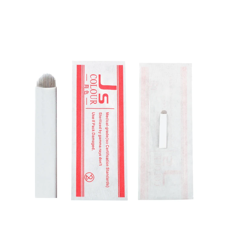 

500 шт u-образный 18Pin микроблейдинг игла для татуировки бровей лезвие для перманентного макияжа ручная Ручка 3D бровей