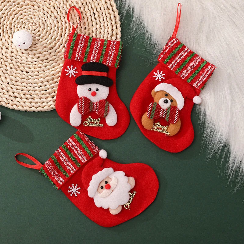 

Рождественские украшения красный Мультяшные трехмерные носки для пожилых людей, снеговик, медведь, празднивечерние, детские игрушки