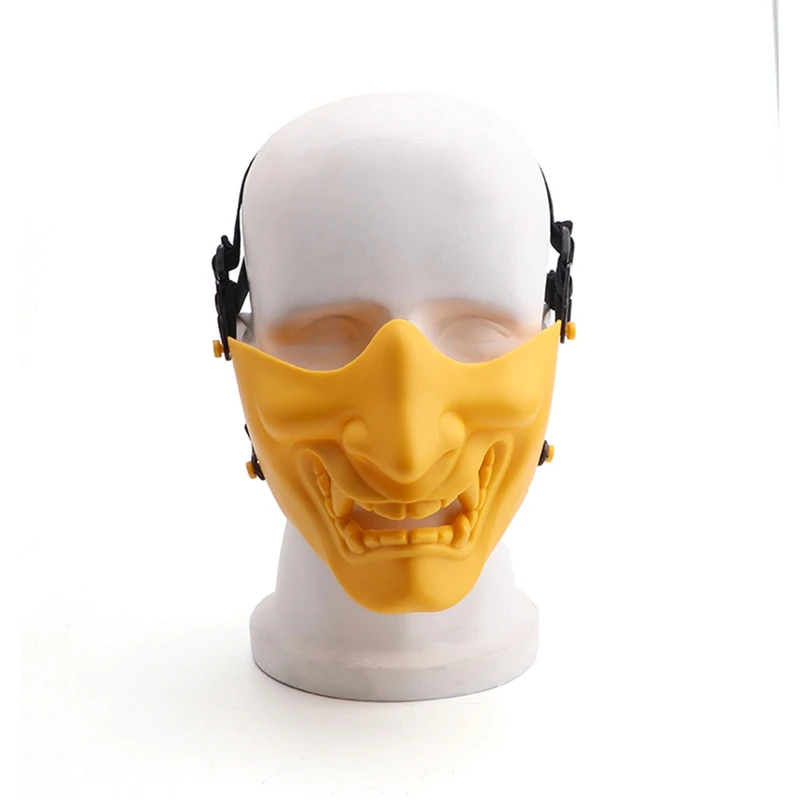 

Маска на половину лица улыбающаяся страшная форма призрака Регулируемая Тактическая защита уличная спортивная одежда костюмы на Хэллоуин ...