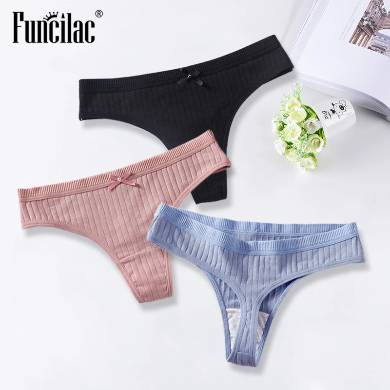 3 шт. женские хлопковые трусы стринги с низкой посадкой|Женские трусики| |