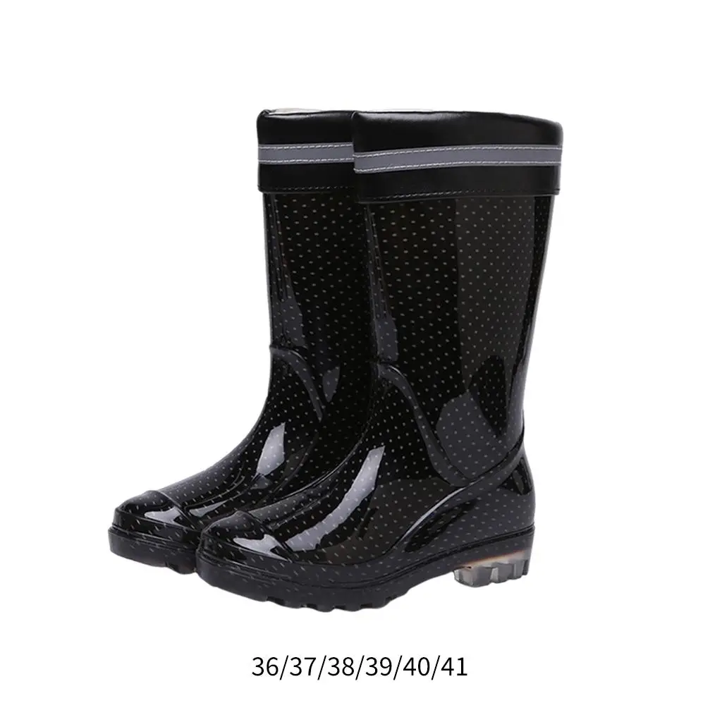 Mid Calf Women Ladies Rain Boots Outdoor Work Shoes Tall Garden Shoes Waterproof Durable Lightweight Rainboots Anti Slip Winter