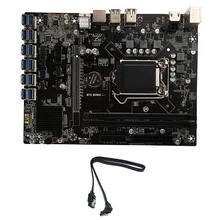 B250C BTC Mining Motherboard with SATA Cable 12XPCIE to USB3.0 Graphics Card Slot LGA1151 Supports DDR4 DIMM RAM for BTC