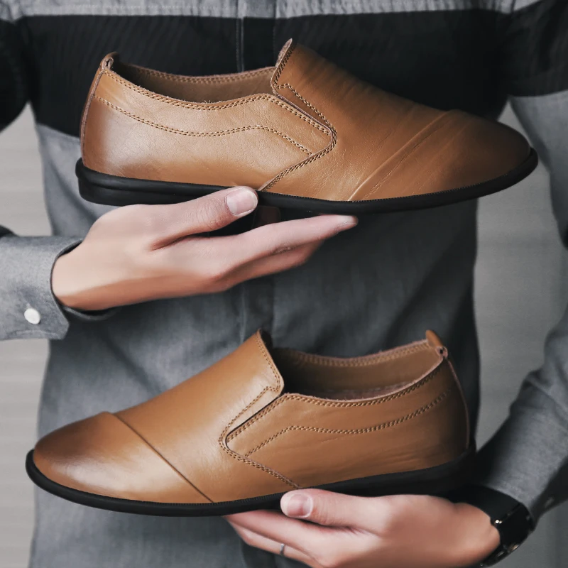 

Leather Men Casual Shoes Fashion Men Shoes Comfortable Soft Men Loafers Moccasins Slip on Men's Flats Male Driving Shoes
