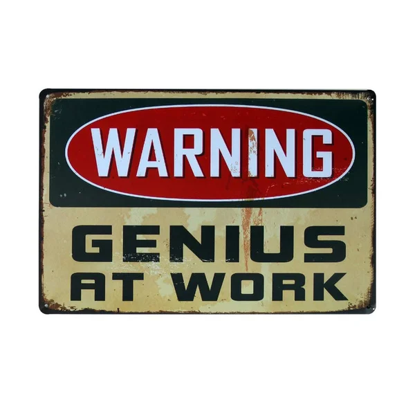 

Warn At Work Tin Sign art wall decoration,vintage aluminum retro metal sign,