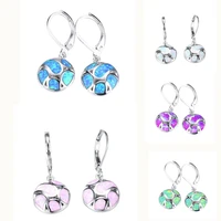 exquisite football design earrings blue imitation opal geometric drop earrings for women accessories fashion jewelry girl gift