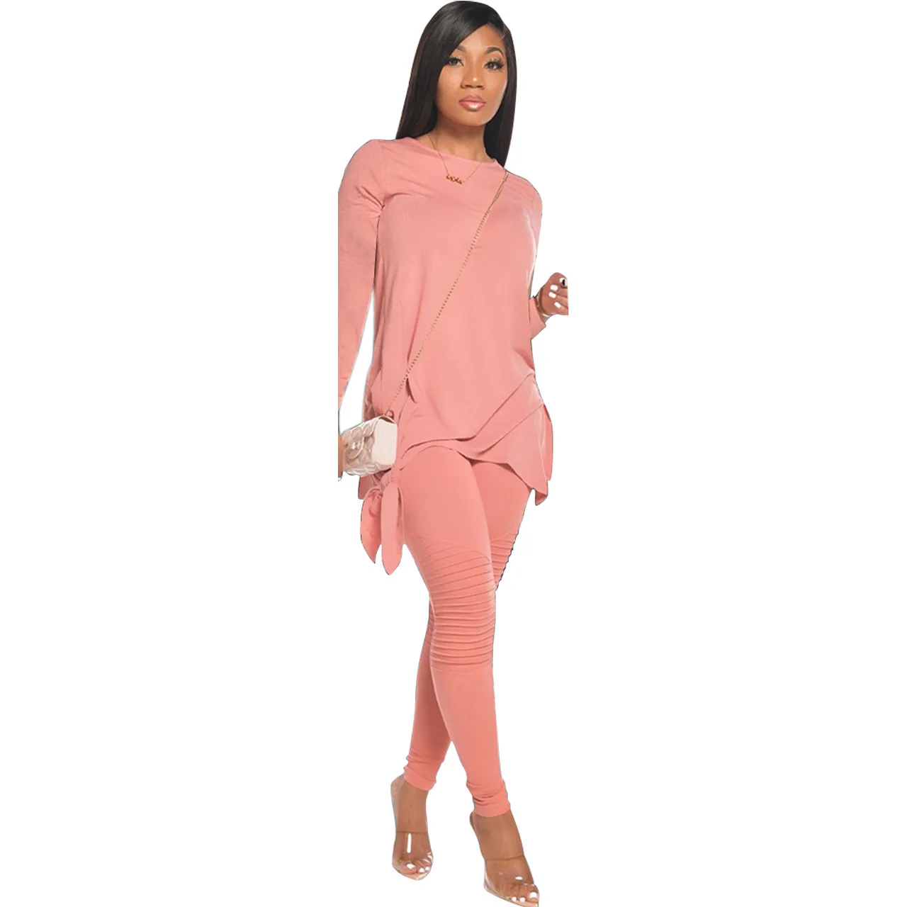 

Women's Two Piece Sets Boutique Clothing Ruched Joggers Pants Set for Women Two Piece Sets Outfits