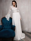 Пляжное свадебное платье Roycebridal в стиле бохо, изготовленное на заказ, кружевной корсет принцессы с вырезами и длинными рукавами, с бретельками и открытой спиной