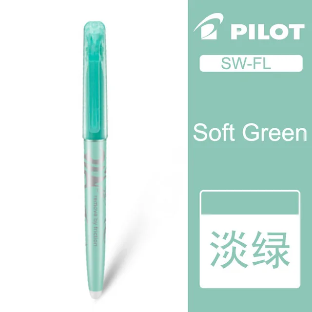 light green 3pcs 3 шт. японский пилот SW-FL Frixion стираемый маркер пастельного цвета флуоресцентный маркер ручка 6 цветов школьные принадлежности канцелярские принадлежности - Цвет: light green 3pcs