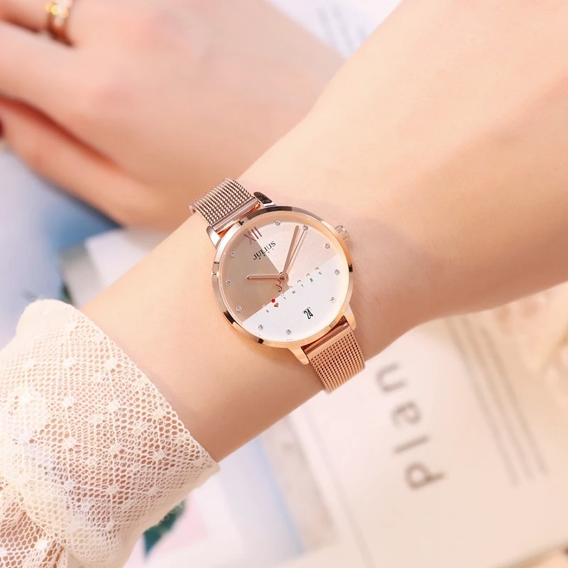 

New Luxury Women Stainless Steel Watches Female Clock Girls Quartz Wristwatch Fashion Ladies Hour Reloj Mujer Relogio Feminino