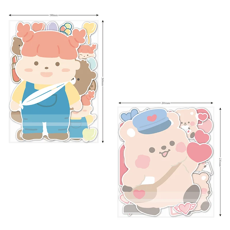 

14PCS Series Girl Stickers Decoration Korea Style DIY Seamless Computer Stickers For Gir Children Toy
