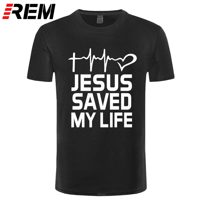 Футболка с надписью Jesus Saved My Life летняя футболка Спаситель Бог религия мужская