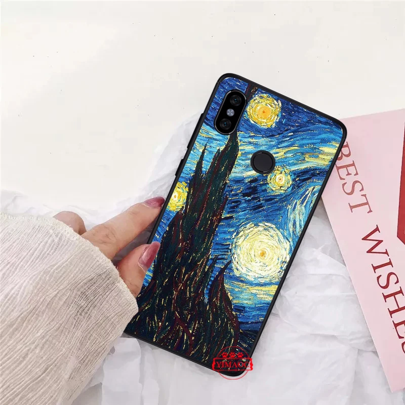 Картина маслом с изображением звездной ночи звезда Силиконовая Мягкий чехол для