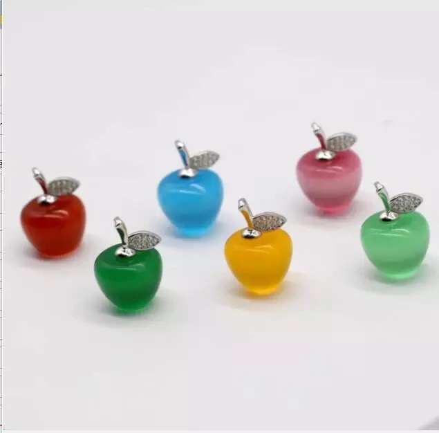 Подвеска в виде яблока из стерлингового серебра подвеска натурального камня