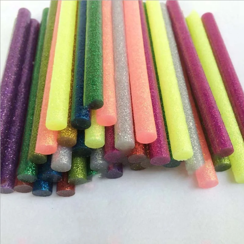 

50Pcs Colored Hot Melt Glue Sticks 11mm Adhesive Assorted Glitter Glue Sticks Professional For Electric Glue Gun Craft Repair