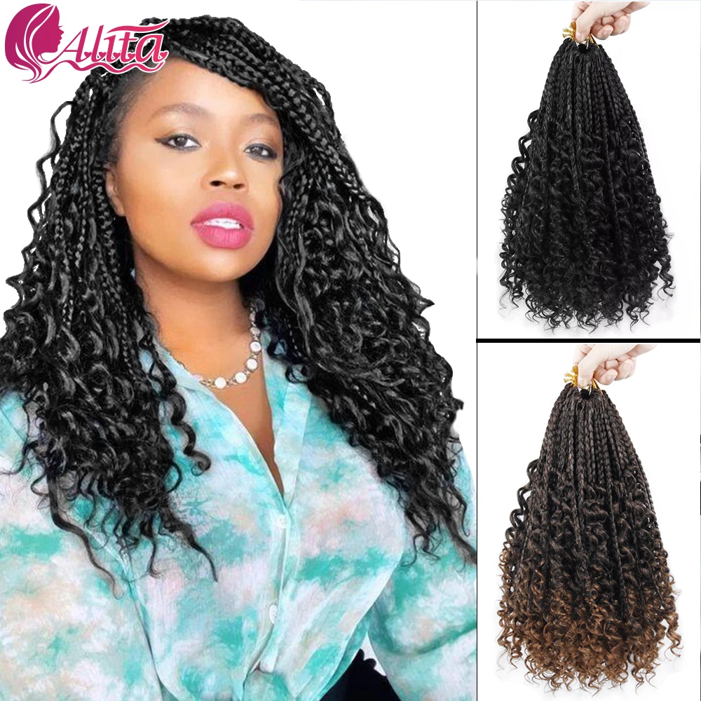 

Box Braids Crochet Hair With Curly Ends Goddess Box Braids Crochet Braids 3X Bohemian Braiding Hair for Black Women