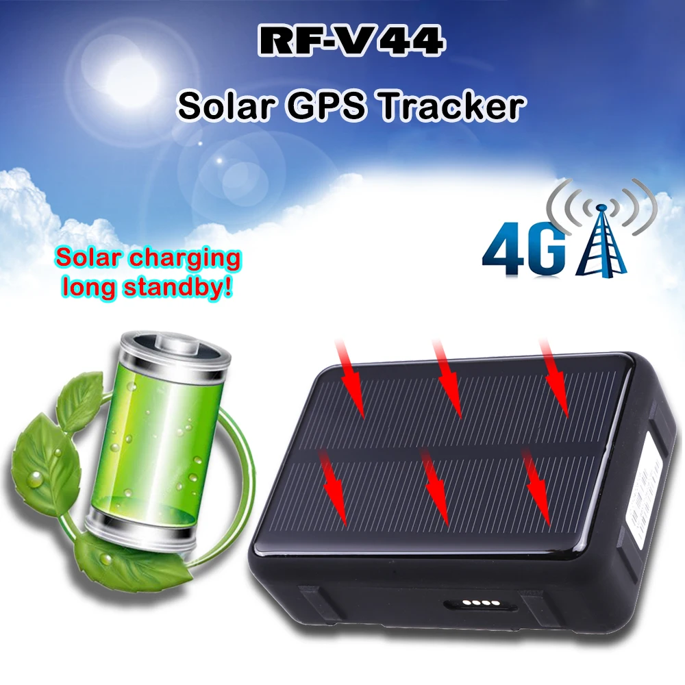 RF-V44 4G LTE gps устройство слежения солнечной энергии, определяющий местоположение в реальном времени, отключение топлива удаленно мини gps GSM трекер с держателем опций