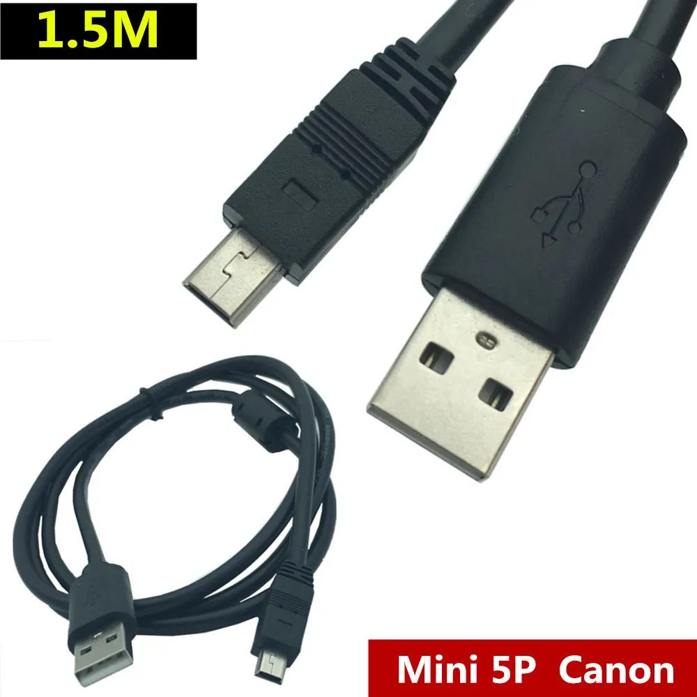

Mini USB 2.0 Port Charging Data Cable Pictures Video Data Transfer Charger Cable Cord Wire Line for Canon Camera Series 1.5m